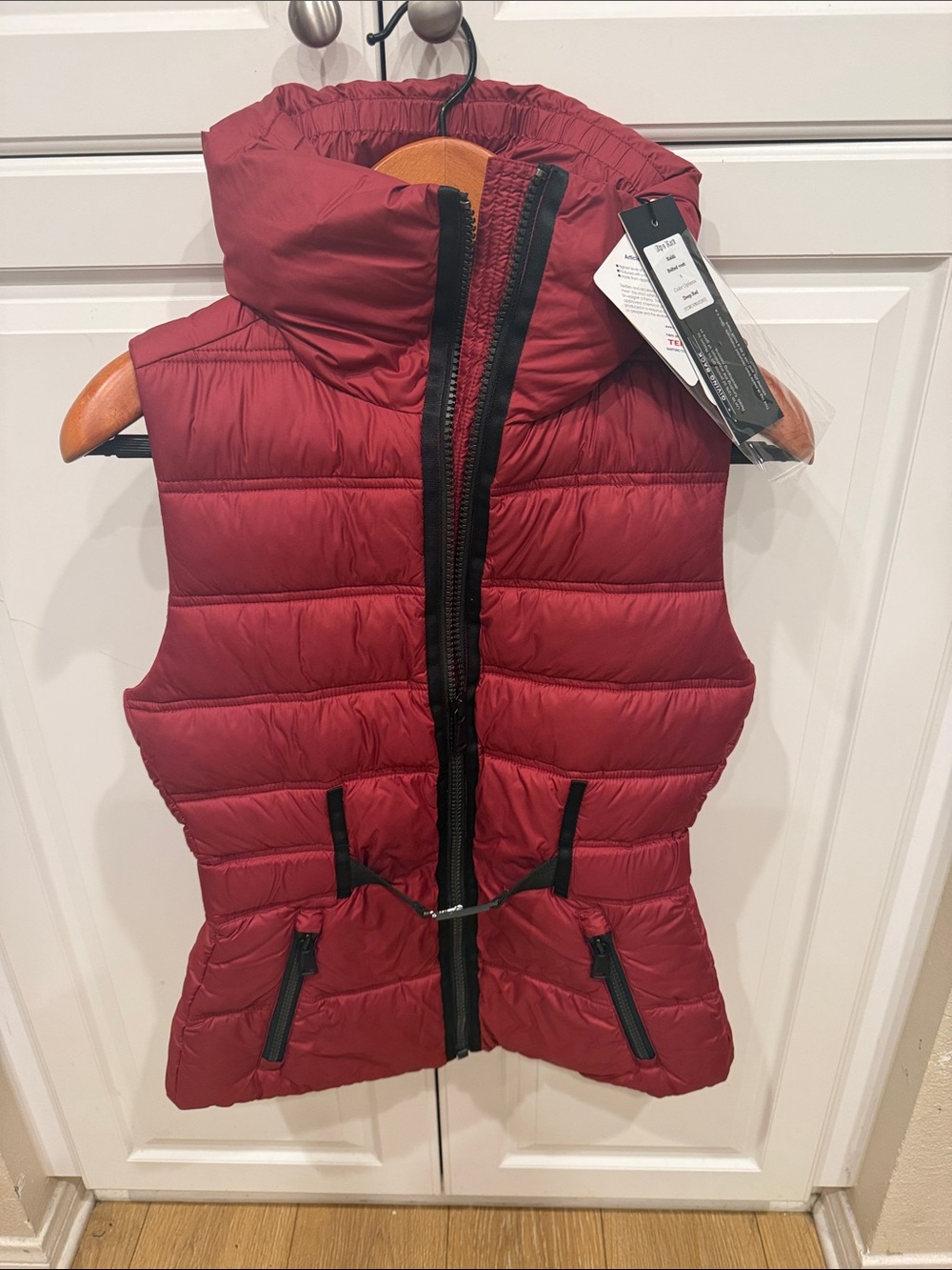 Alp N Rock Red Quilted Puffer Vest with High Collar
